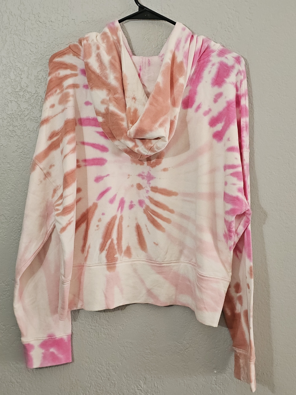 Offline By Aerie Ott Fleece Tie-Dye Hoodie Cropped Womens Large Pink - Picture 7 of 11